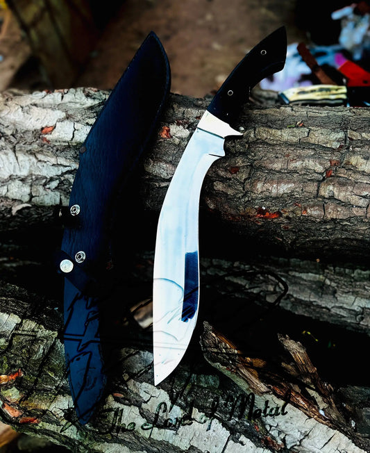 UBR Handmade D2 Tool Steel Kukri Knife with Micarta Handle & Leather Sheath