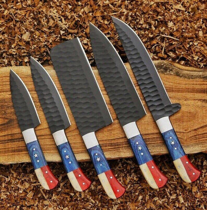USA Flag Handle Kitchen Knife Set