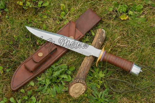 WW2 Randall Knife – Handmade D2 Steel Full Tang Hunting Knife with Sheath