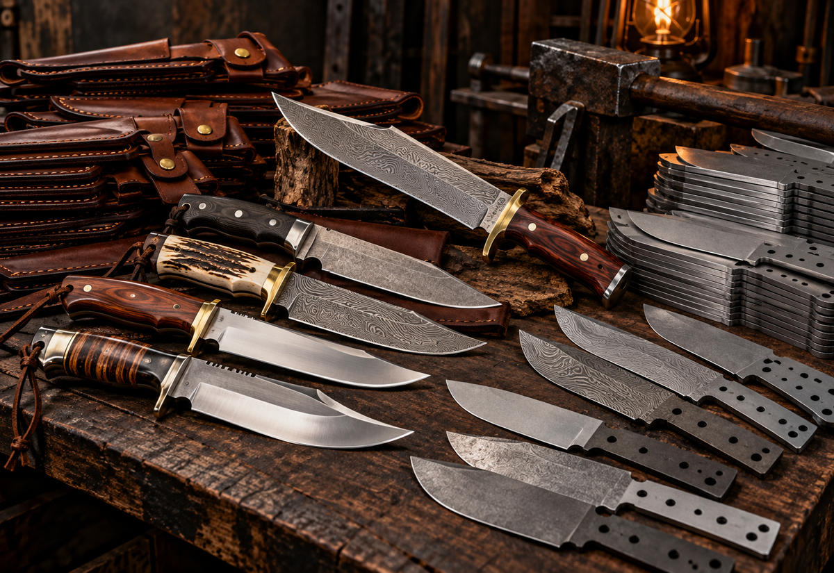Wholesale handmade knives and knife blanks from Unique Blades Runner