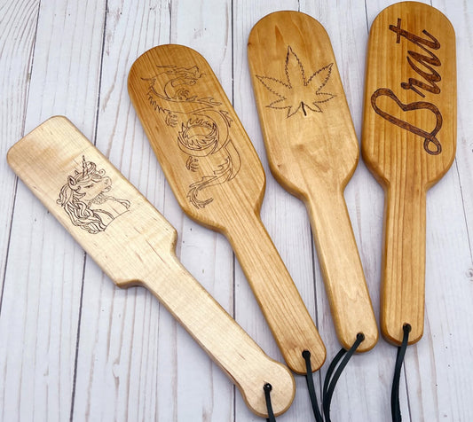 Wood Spanking Paddles & Hairbrush Paddle - Kinky BDSM Accessories