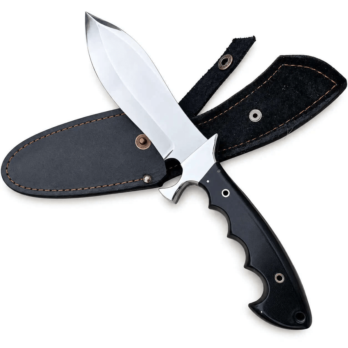 Alaskan Bowie Knife - Handmade Mirror Polish Hunting Knife with Sheath - Unique Blades Runner