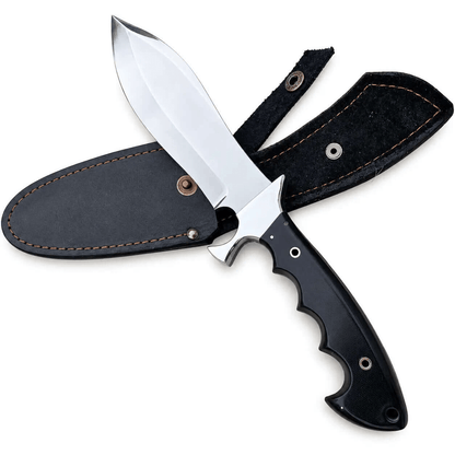 Alaskan Bowie Knife - Handmade Mirror Polish Hunting Knife with Sheath - Unique Blades Runner