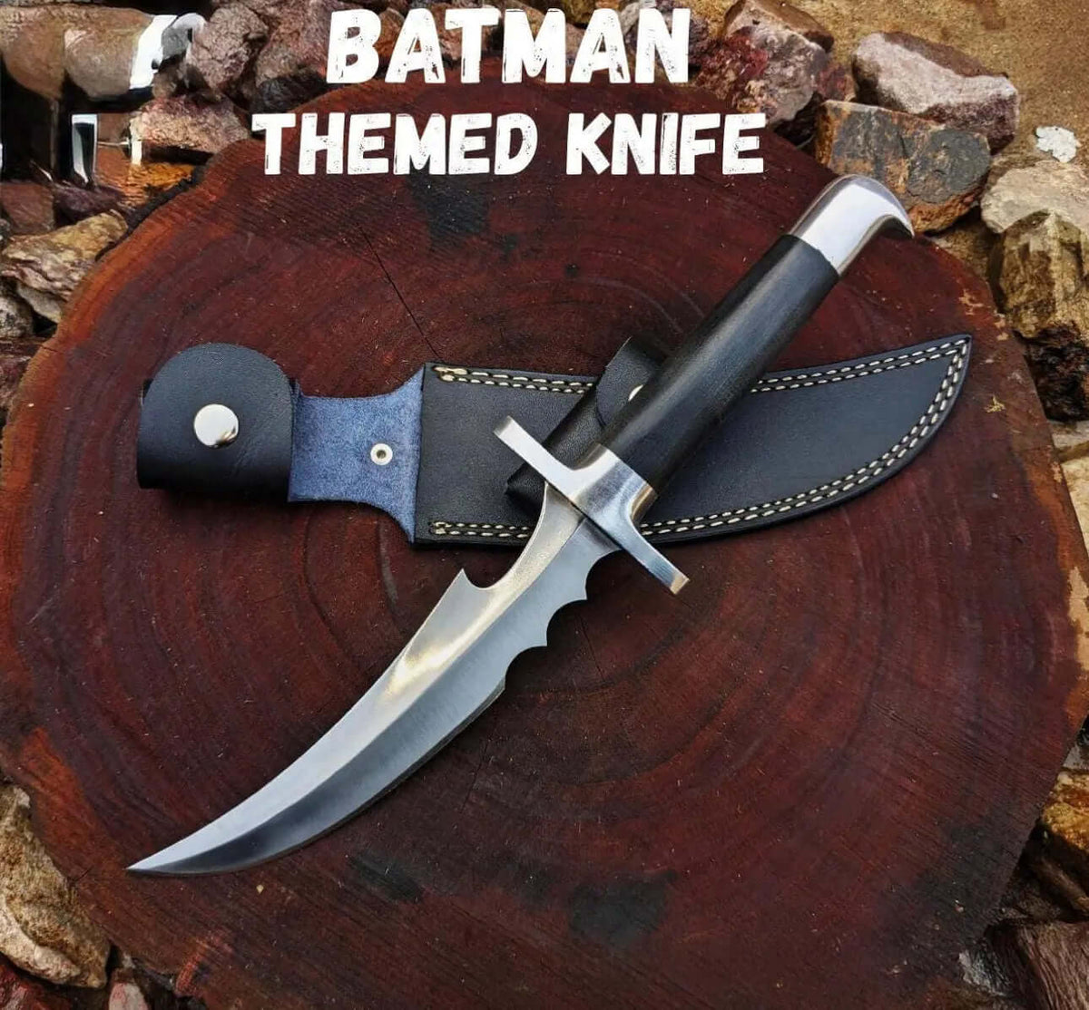 Batman Knife Replica - High Carbon Steel with Leather Sheath - Unique Blades Runner