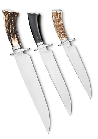 Bowie Knife Set – Handmade Large Fixed Blade Knives with Stag & Horn Handles - Unique Blades Runner