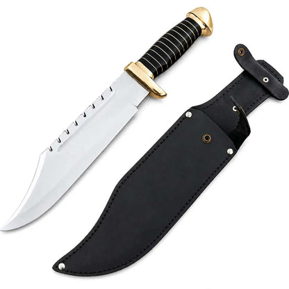 Brass Guard Bowie Knife - Handmade Large Fixed Blade - Unique Blades Runner
