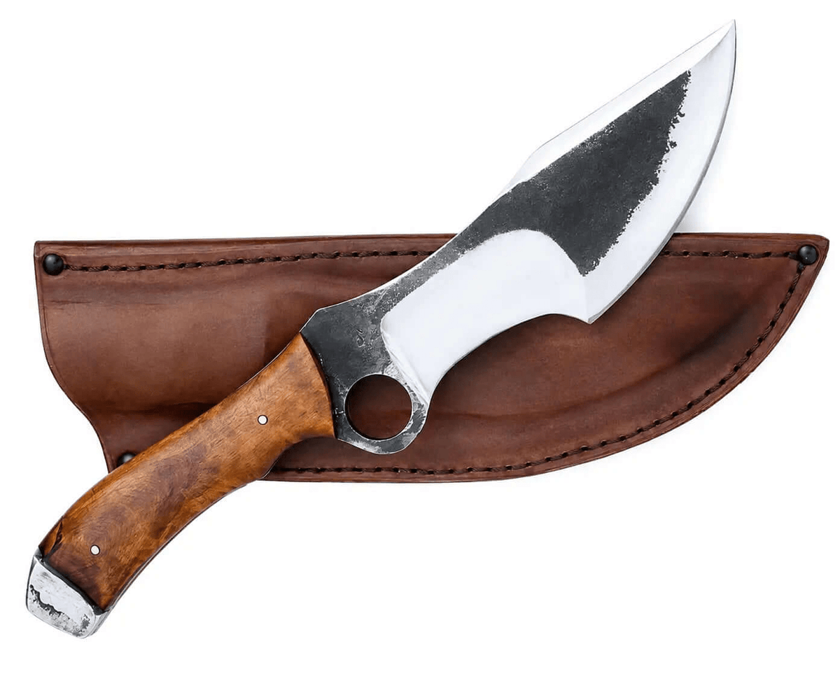 Carbon Steel Tracker Knife with Wood Handle & Leather Sheath - Unique Blades Runner