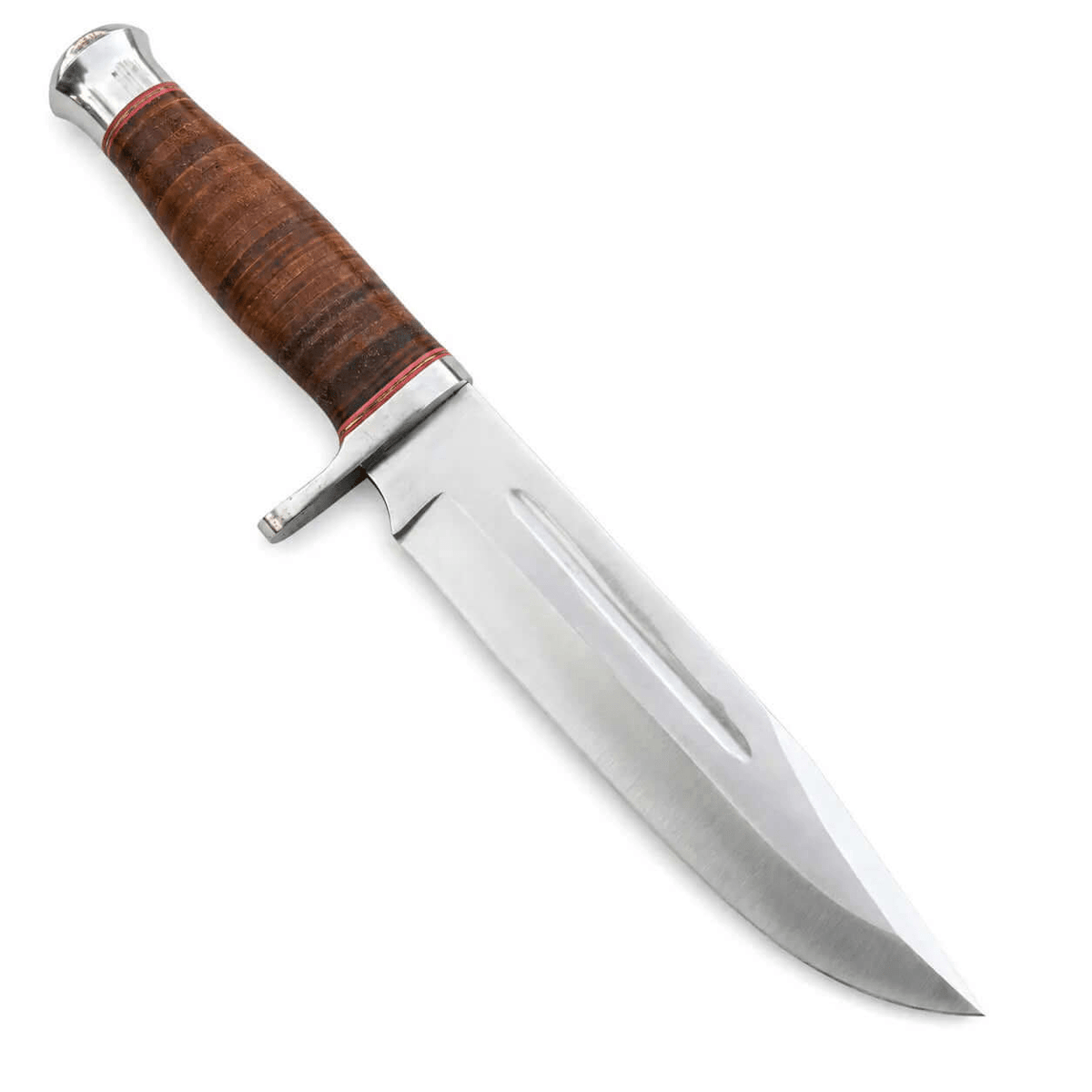 Classic Fixed Blade Knife with Stacked Leather Grip - Unique Blades Runner