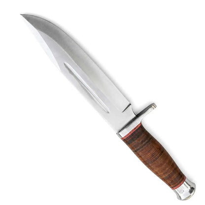 Classic Fixed Blade Knife with Stacked Leather Grip - Unique Blades Runner