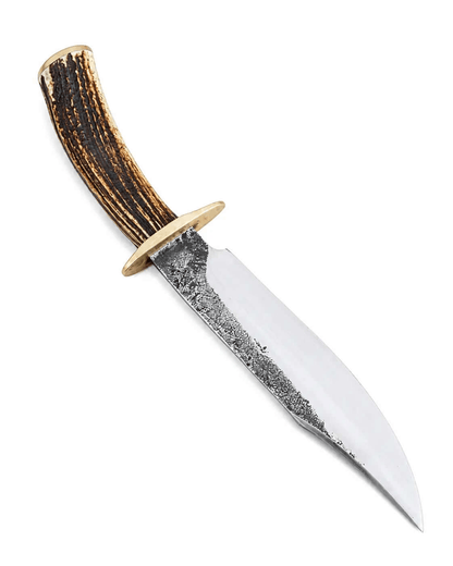 Clip Point Bowie Knife – Handmade Fixed Blade with Stag Handle - Unique Blades Runner