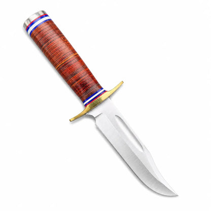 Compact Bowie Knife - D2 Blade with Brass Guard - Unique Blades Runner