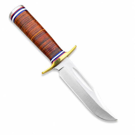 Compact Bowie Knife - D2 Blade with Brass Guard - Unique Blades Runner