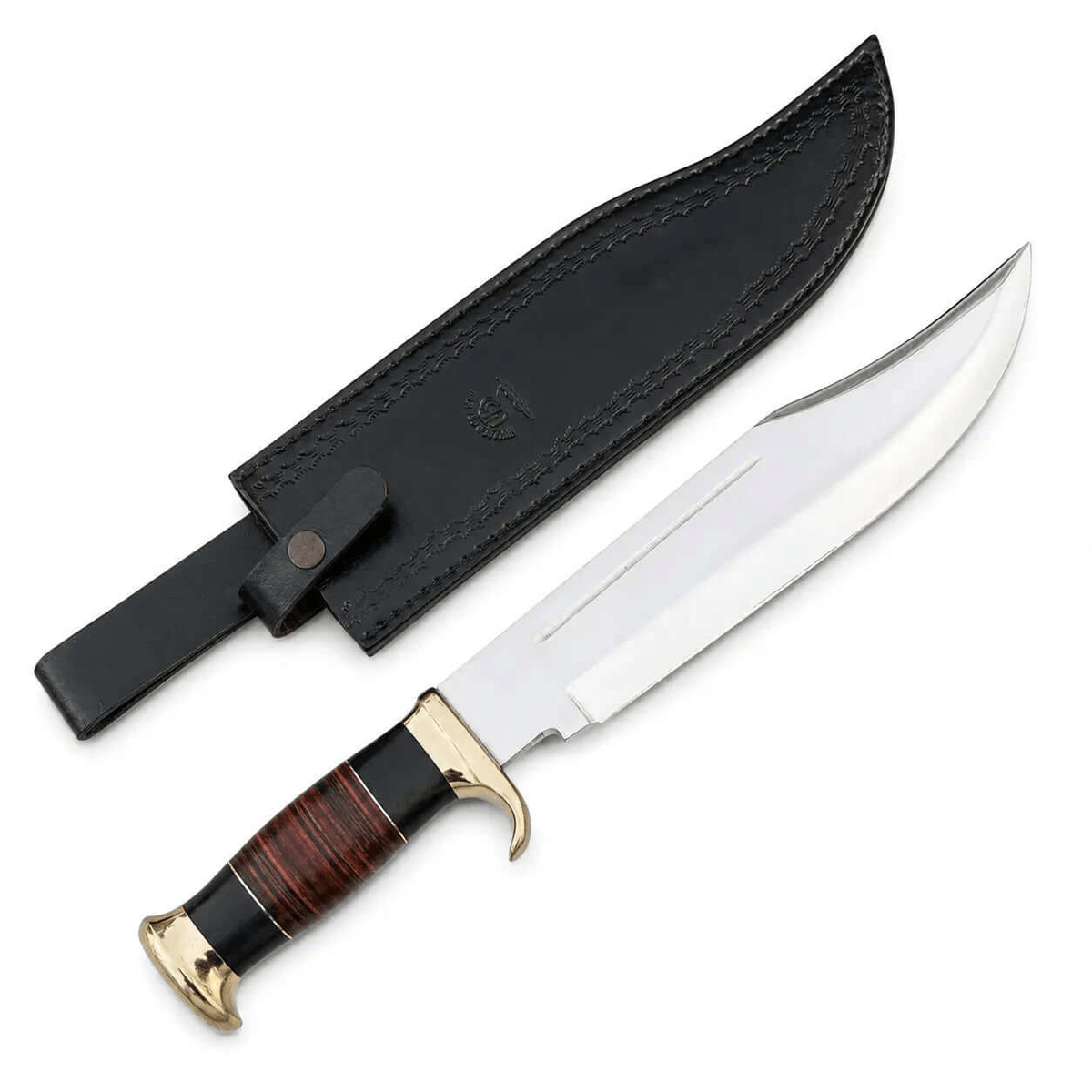 Crocodile Dundee Knife - D2 Tool Steel With Stacked Leather - Unique Blades Runner