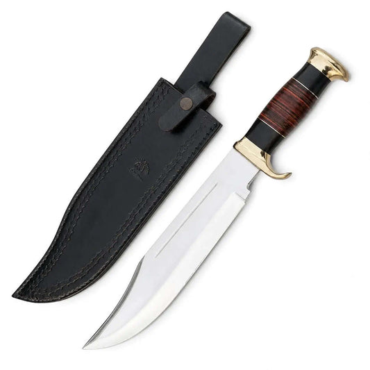 Crocodile Dundee Knife - D2 Tool Steel With Stacked Leather - Unique Blades Runner