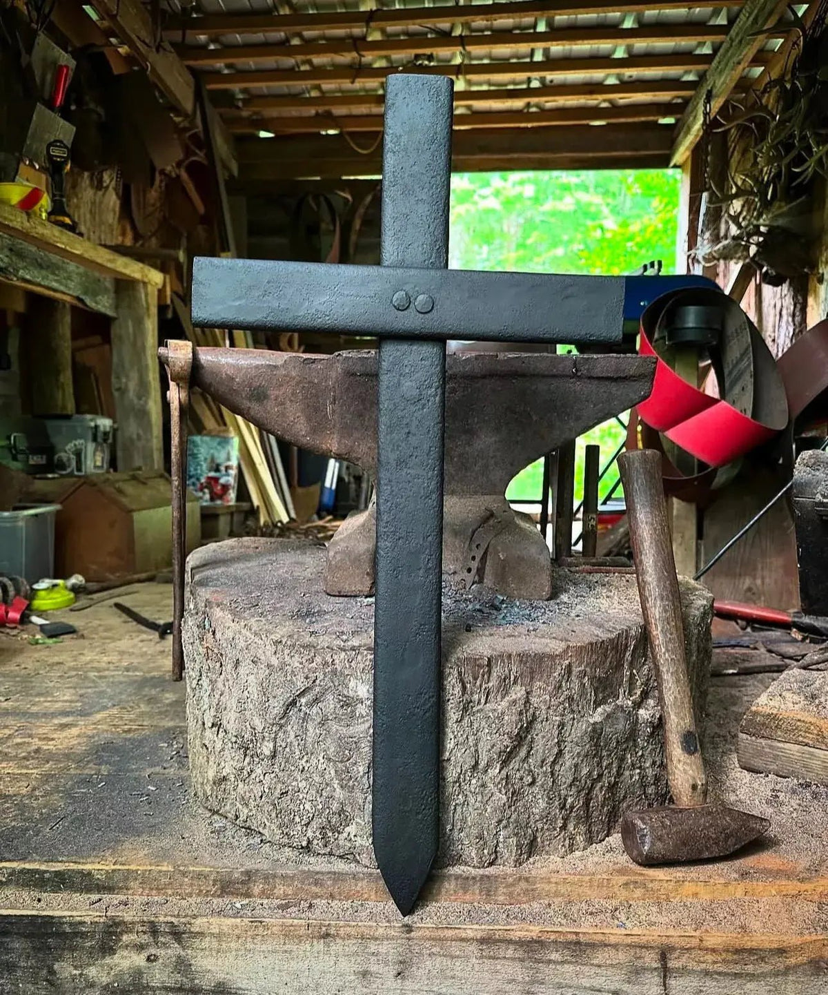 Crucifix Cross - Wall Hanging Christian Decor -High Carbon Steel - Unique Blades Runner