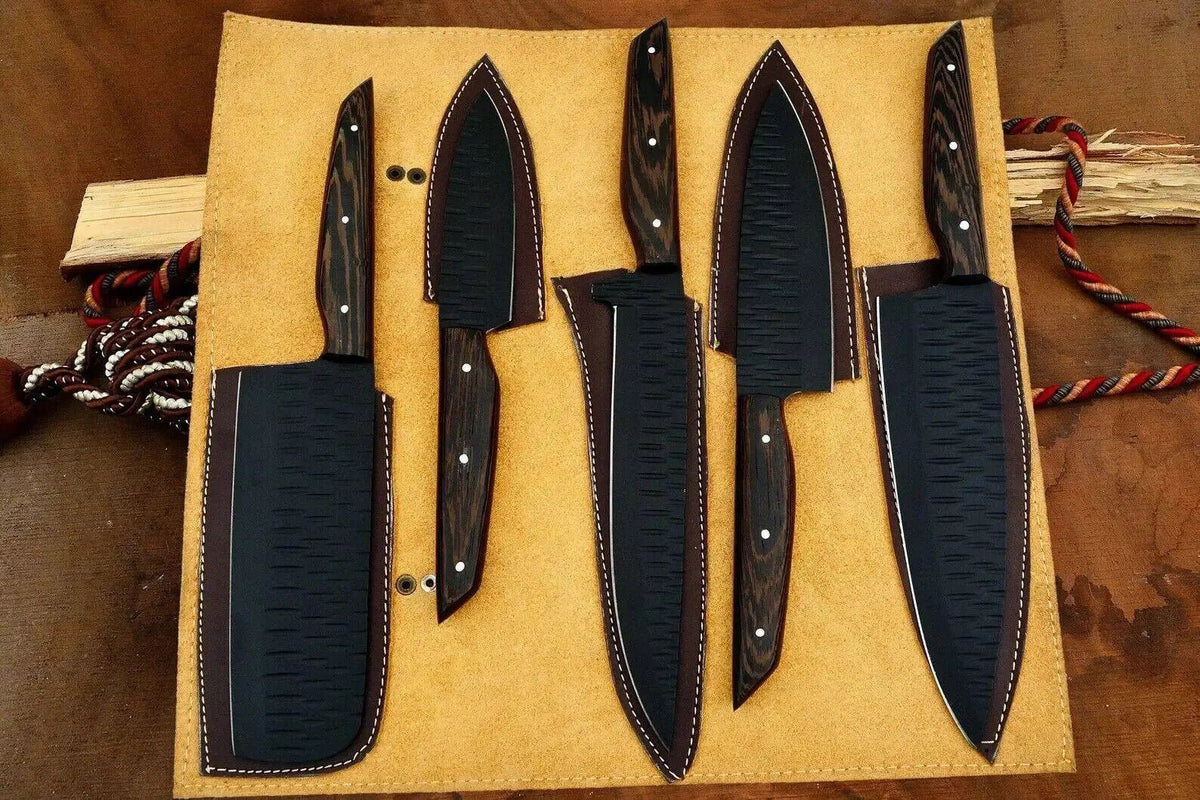 Custom Chef set – Handmade High Carbon Steel with Wood Handle - Unique Blades Runner