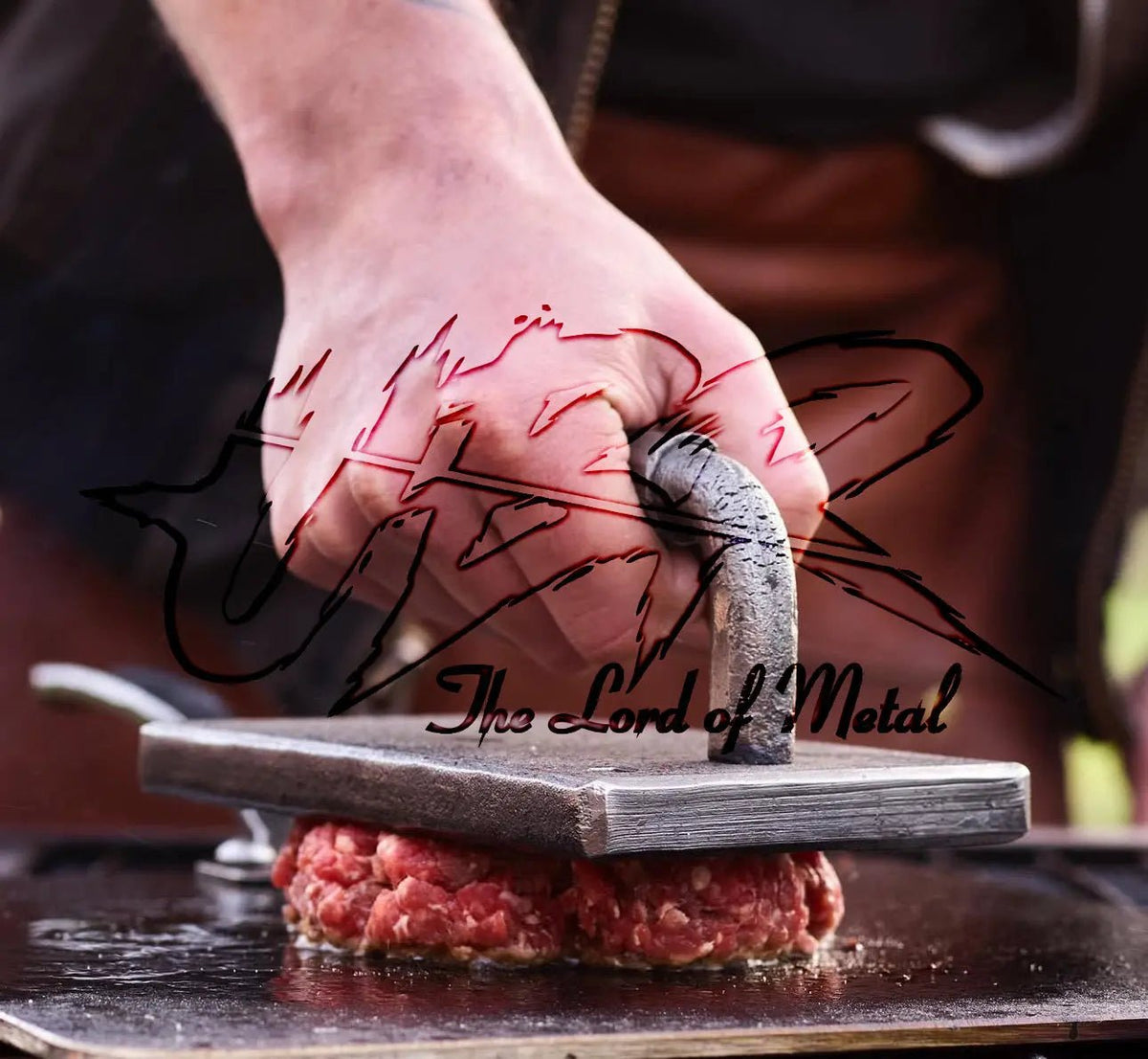 Custom Hand Forged BBQ Steak Press Weight – Heavy Cast Iron Grill Tool - Unique Blades Runner