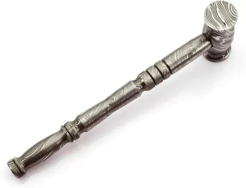 Custom Handmade Damascus Steel Hammer | Functional & Collectible Unique Rare Design with Cover - Unique Blades Runner
