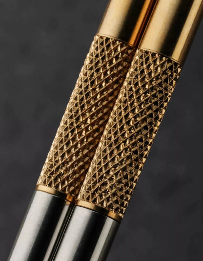 Custom Handmade Stainless Steel & Brass Chopsticks - Non-Slip, Gift Set - Unique Blades Runner