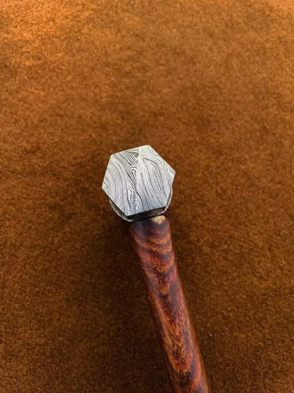 Damascus Steel Hammer – Unique Collectible Hammer with Cover - Unique Blades Runner