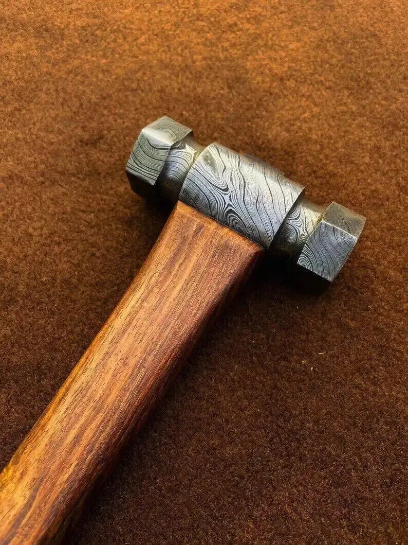 Damascus Steel Hammer – Unique Collectible Hammer with Cover - Unique Blades Runner