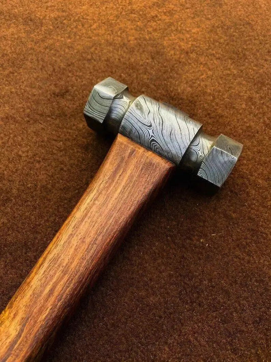 Damascus Steel Hammer – Unique Collectible Hammer with Cover - Unique Blades Runner