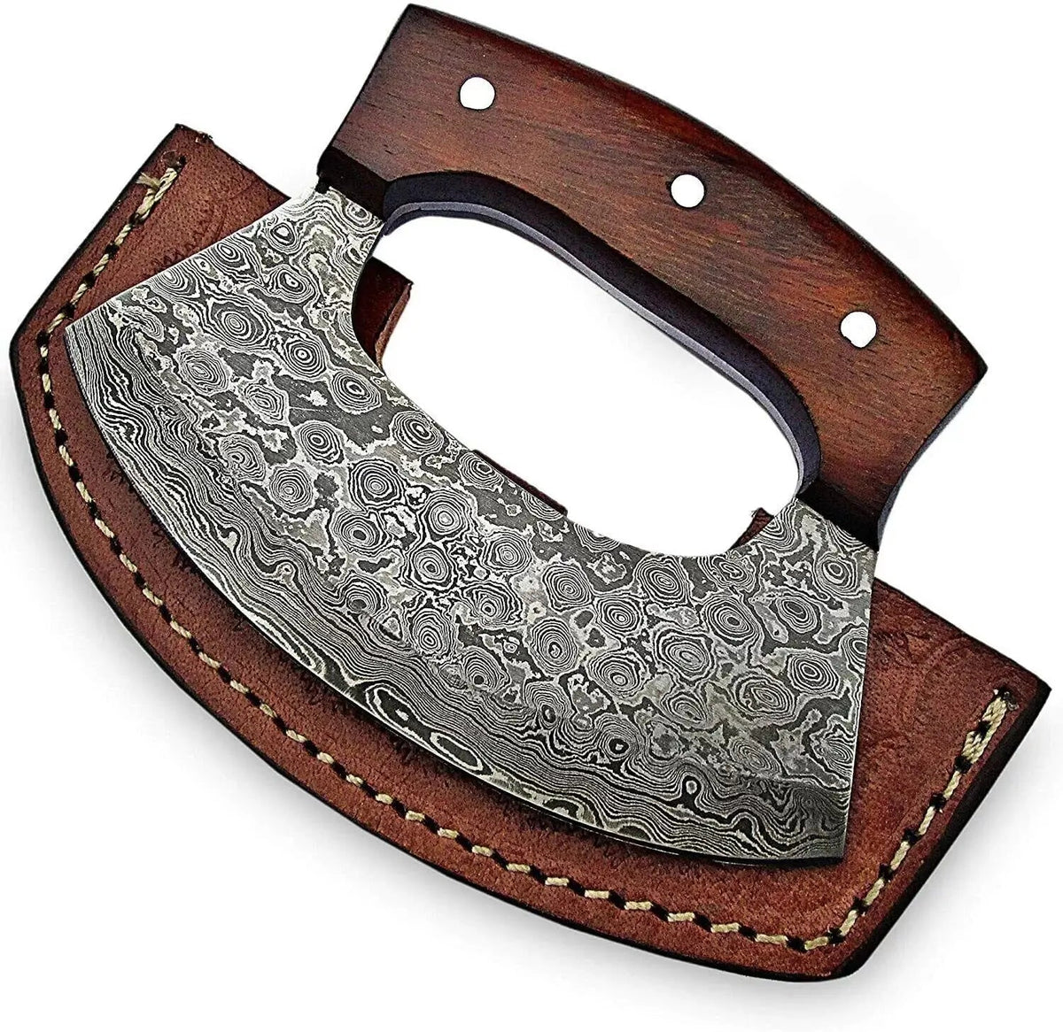 Damascus Steel ULU Knife – Best Gift for Men & Women | Multi-Purpose Ulu & Pizza Cutter - Unique Blades Runner
