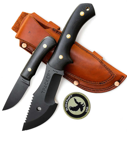 David Beck Tracker Knife - Bushcraft Knife With Leather Sheath - Unique Blades Runner
