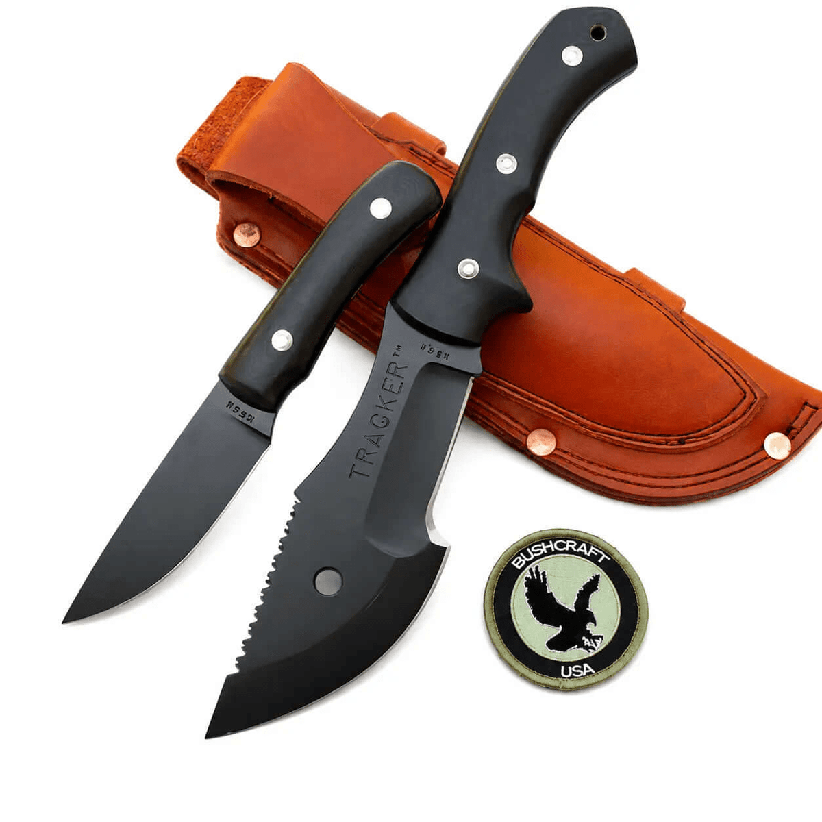 David Beck Tracker Knife - Bushcraft Knife With Leather Sheath - Unique Blades Runner