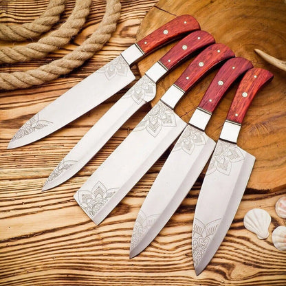Engraved Chef Knife | Wood Handle | Father’s Day Gift | Handmade Stainless Steel - Unique Blades Runner