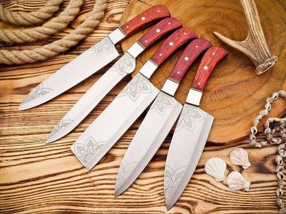 Engraved Chef Knife | Wood Handle | Father’s Day Gift | Handmade Stainless Steel - Unique Blades Runner