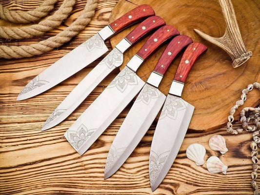 Engraved Chef Knife | Wood Handle | Father’s Day Gift | Handmade Stainless Steel - Unique Blades Runner