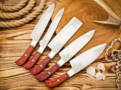 Engraved Chef Knife | Wood Handle | Father’s Day Gift | Handmade Stainless Steel - Unique Blades Runner