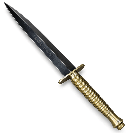 Fairbairn Sykes Knife For Sale with Brass Handle & Double Edge Blade - Unique Blades Runner