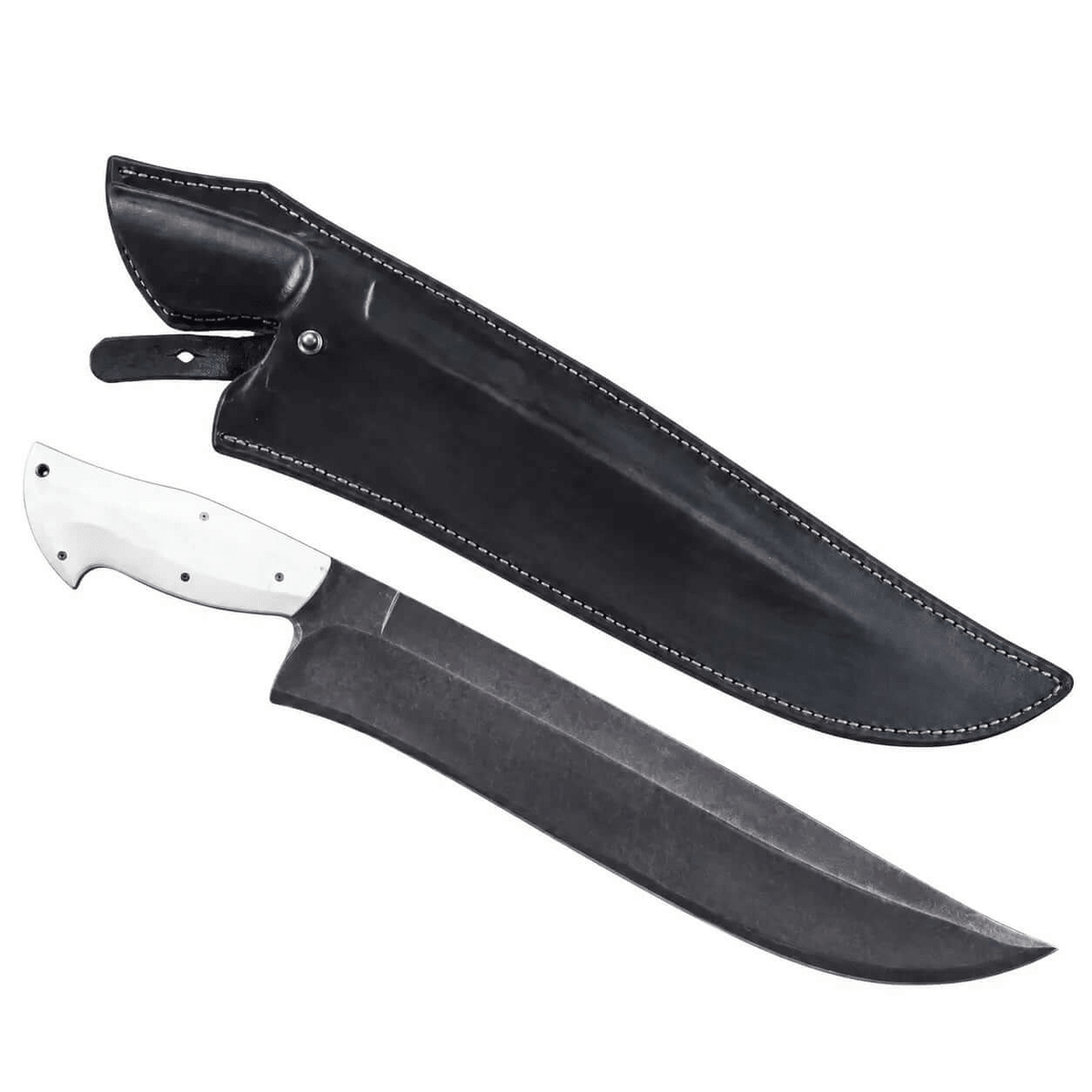 Forged Hunting Knife – High Carbon Steel with White Micarta Handle - Unique Blades Runner