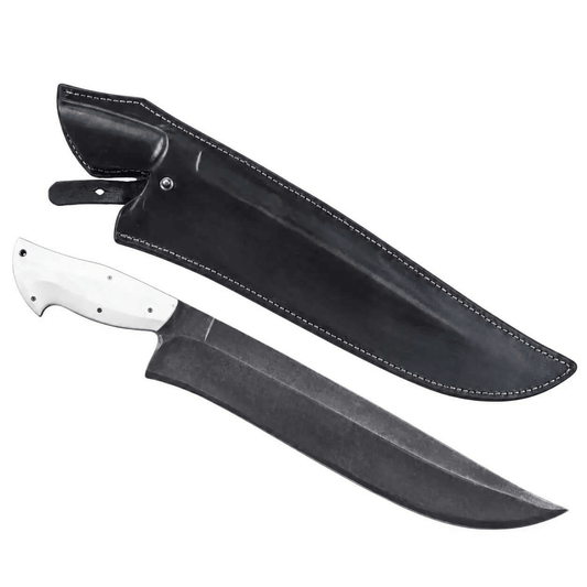 Forged Hunting Knife – High Carbon Steel with White Micarta Handle - Unique Blades Runner
