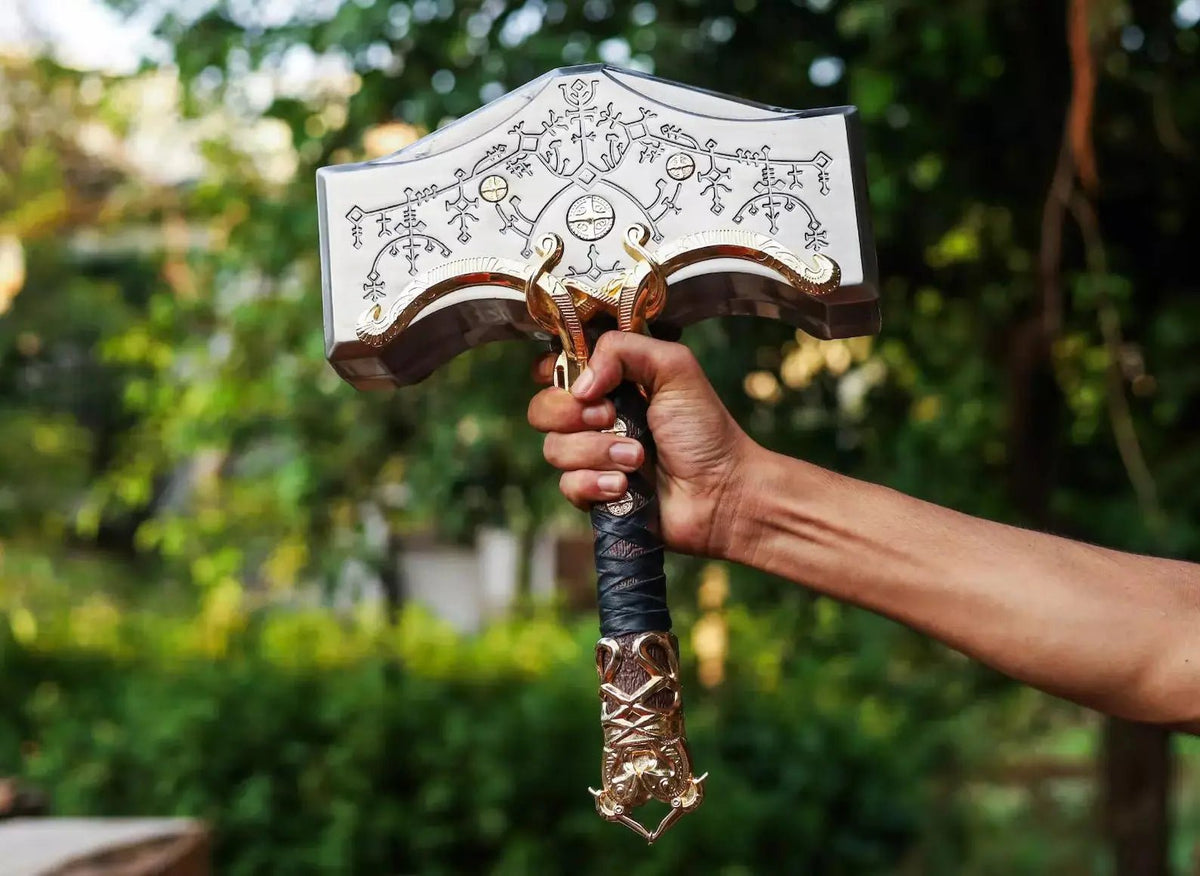 God Of War Ragnarok Mjolnir Thor’s Hammer Souvenir Replica Hammer - Unique Blades Runner
