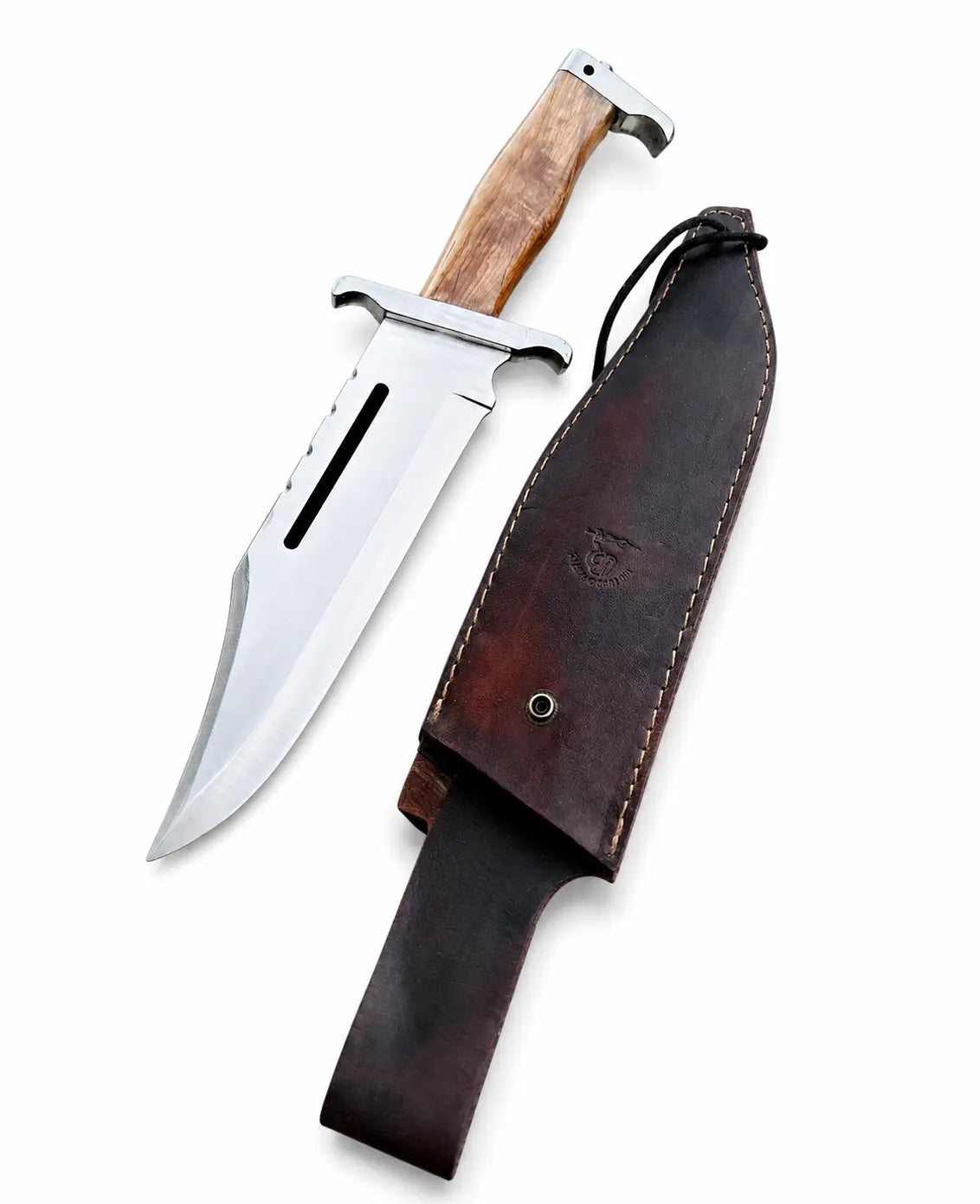 Handmade Bowie Knife – D2 Tool Steel Survival Knife with Leather Sheath - Unique Blades Runner