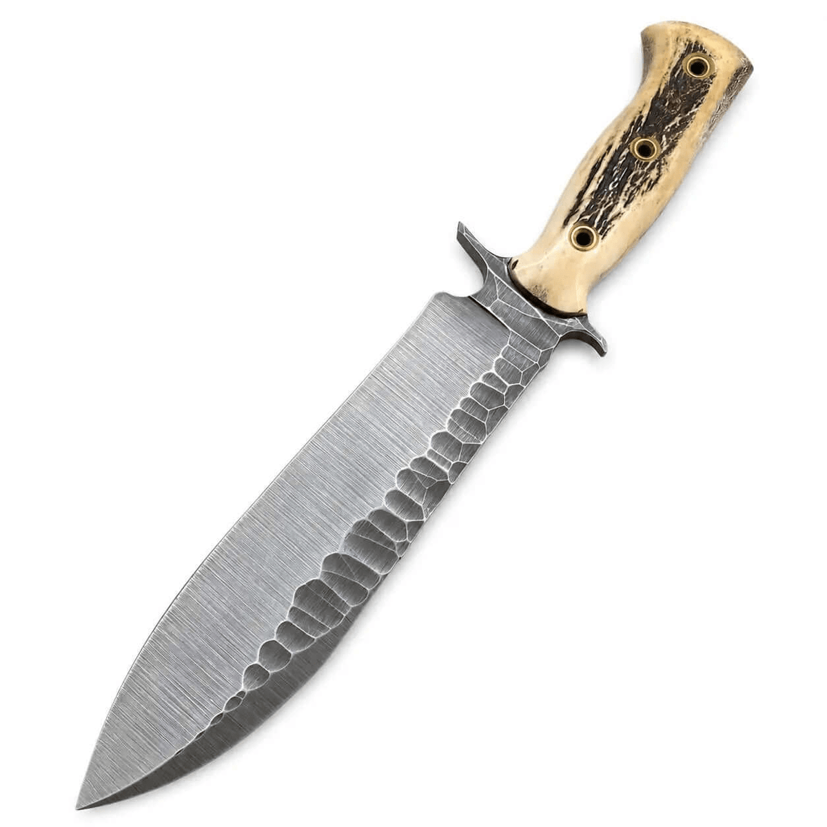Handmade Camp Knife – Full Tang Fixed Blade with Stag Antler Handle - Unique Blades Runner