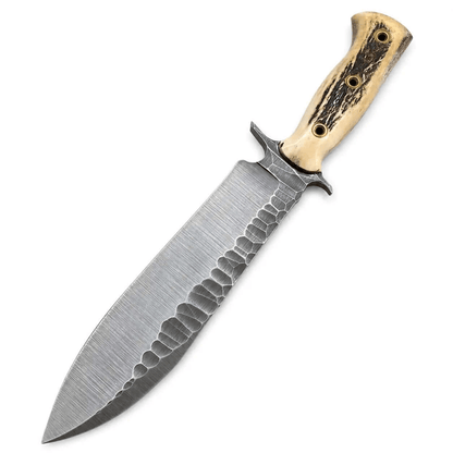 Handmade Camp Knife – Full Tang Fixed Blade with Stag Antler Handle - Unique Blades Runner
