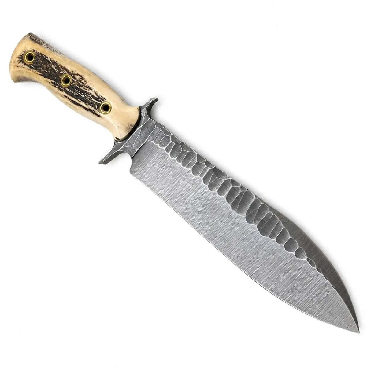 Handmade Camp Knife – Full Tang Fixed Blade with Stag Antler Handle - Unique Blades Runner