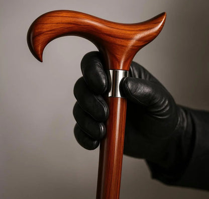 Handmade Classic Wood Best Walking Cane With Curved Handle – Elegant Design - Unique Blades Runner