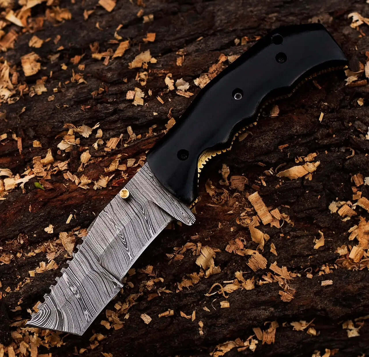 Handmade Damascus Folding Knife with Leather Sheath – Compact EDC Gift - Unique Blades Runner