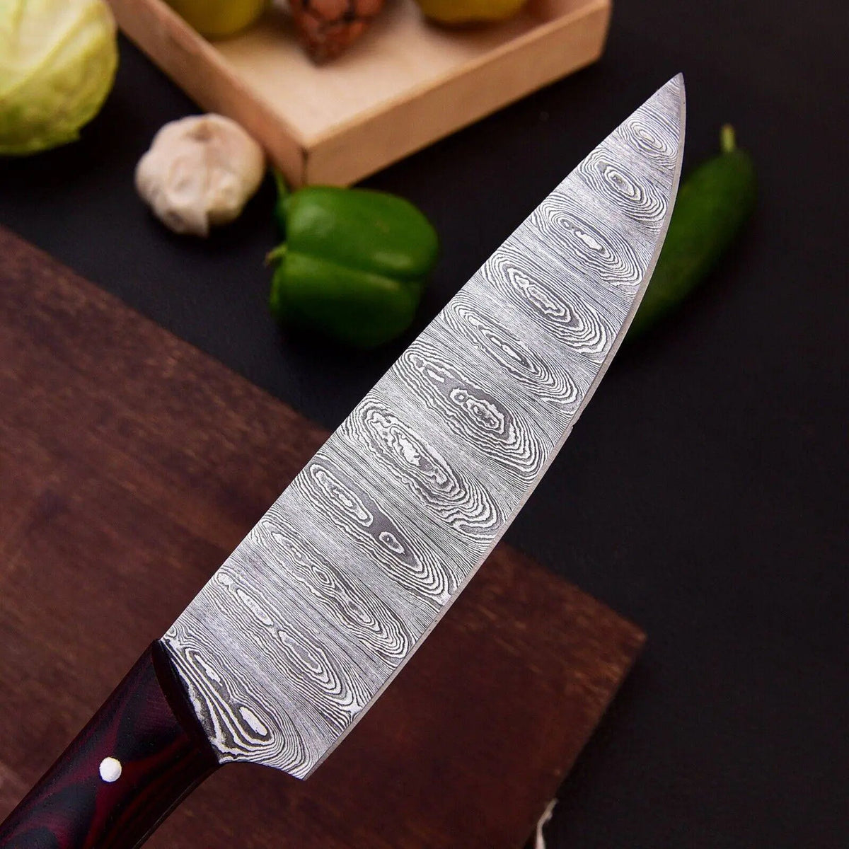 Handmade Damascus Steel Chef Knife Set with Micarta Handle – Full Tang Blades - Unique Blades Runner