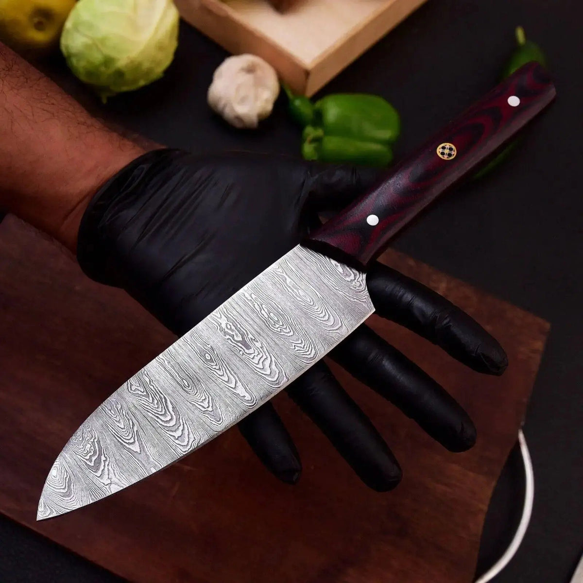 Handmade Damascus Steel Chef Knife Set with Micarta Handle – Full Tang Blades - Unique Blades Runner