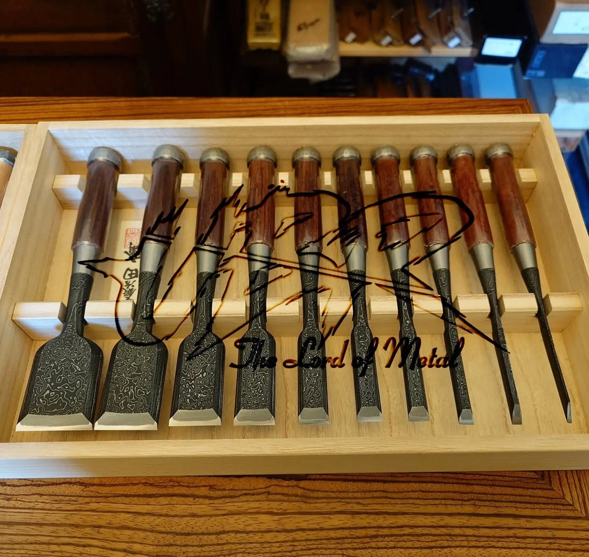 Handmade Damascus Steel Chisel Set – Premium Woodworking Tools - Unique Blades Runner
