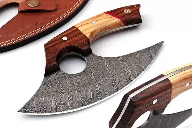 Handmade Damascus Steel ULU Knife – Best Gift for Men & Women | Multi-Purpose Ulu & Pizza Cutter - Unique Blades Runner