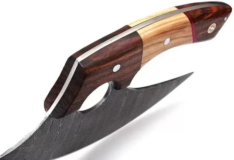 Handmade Damascus Steel ULU Knife – Best Gift for Men & Women | Multi-Purpose Ulu & Pizza Cutter - Unique Blades Runner