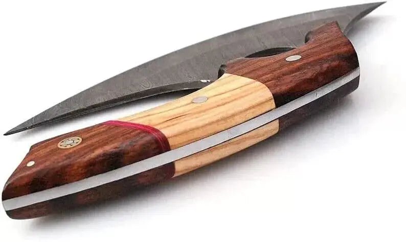 Handmade Damascus Steel ULU Knife – Best Gift for Men & Women | Multi-Purpose Ulu & Pizza Cutter - Unique Blades Runner