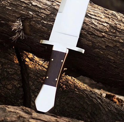 Handmade Jim Bowie Knife | D2 Tool Steel, Full Tang, Leather Sheath - Unique Blades Runner